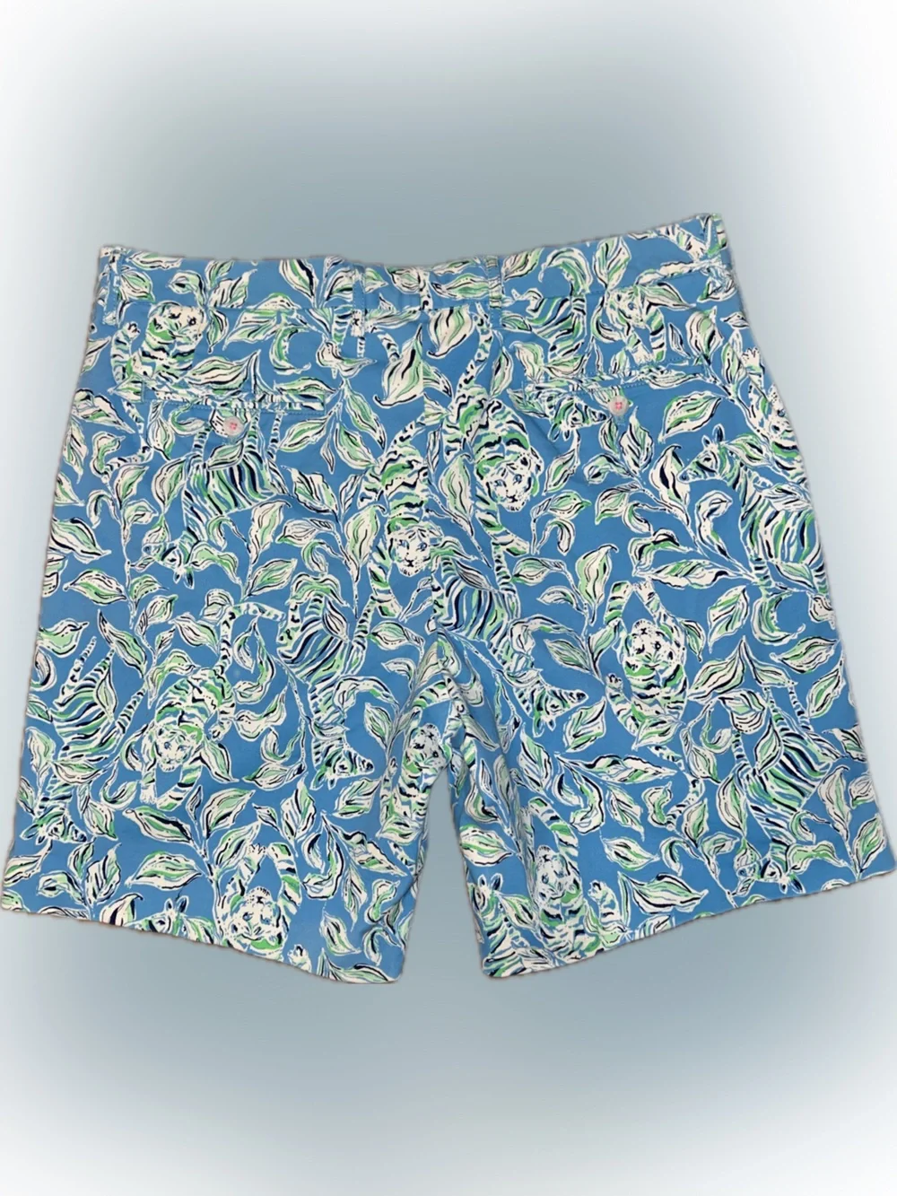 NWT Lilly Pulitzer Men Beaumont Turquoise Oasis Blue Floral Flat Front Shorts 36